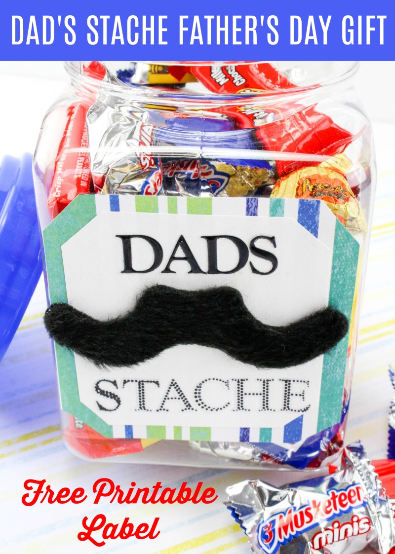 Dad’s Stache Jar Gift With Free Printable