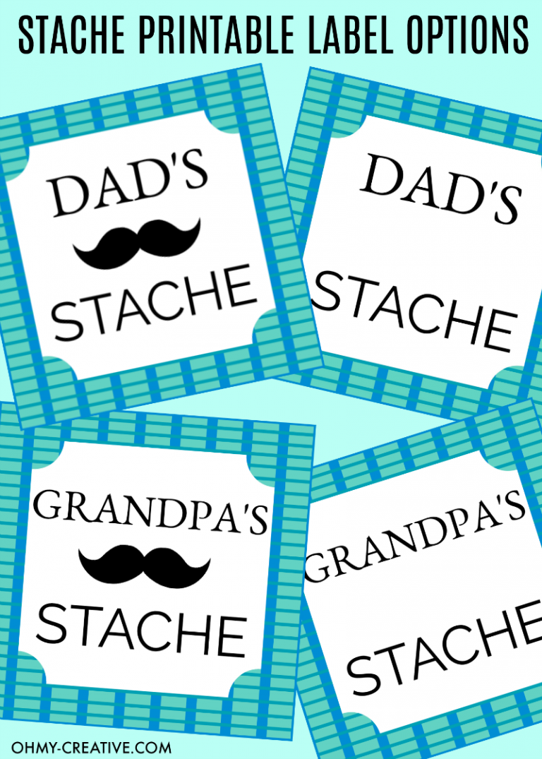 Dad's Stache Jar Gift With Free Printable - Oh My Creative