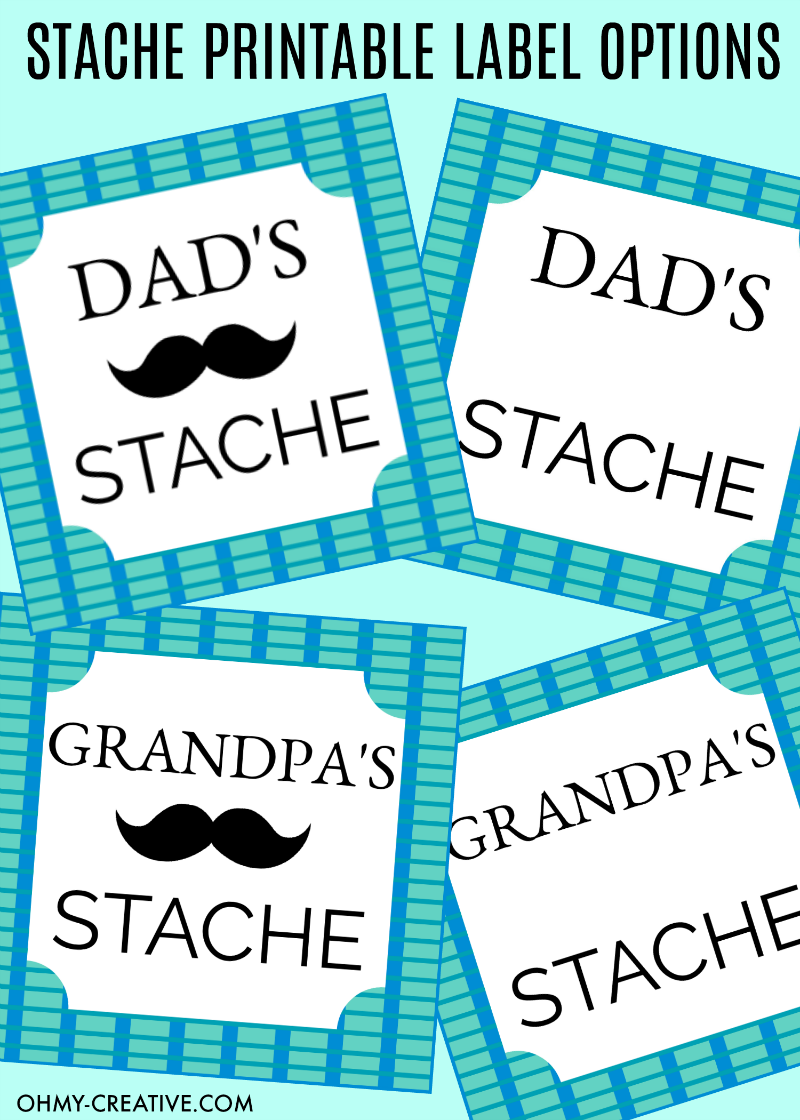 This Dad's Stache Jar with free printable label is perfect for the kids to make for Father's Day! OHMY-CREATIVE.COM | DIY father's Day gift ideas | diy gather's day gifts | easy Father's Day gifts | stache jar | father's day printables | candy jar