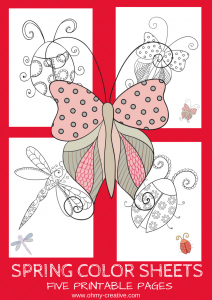 5 Free Printable Spring Coloring Pages - Oh My Creative