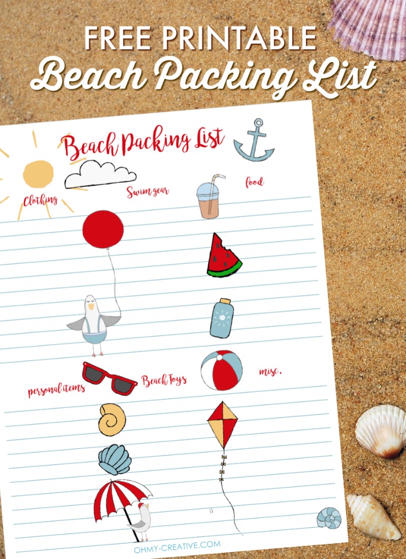 This Beach Packing free printable is perfect as you prepare for your upcoming travels! OHMY-CREATIVE.COM | Beach Packing List | Vacation List | Beach Vacation Packing List | Packing List | Beach Trip Packing List | Beach List #vacation #packinglist #travel #printable #beach