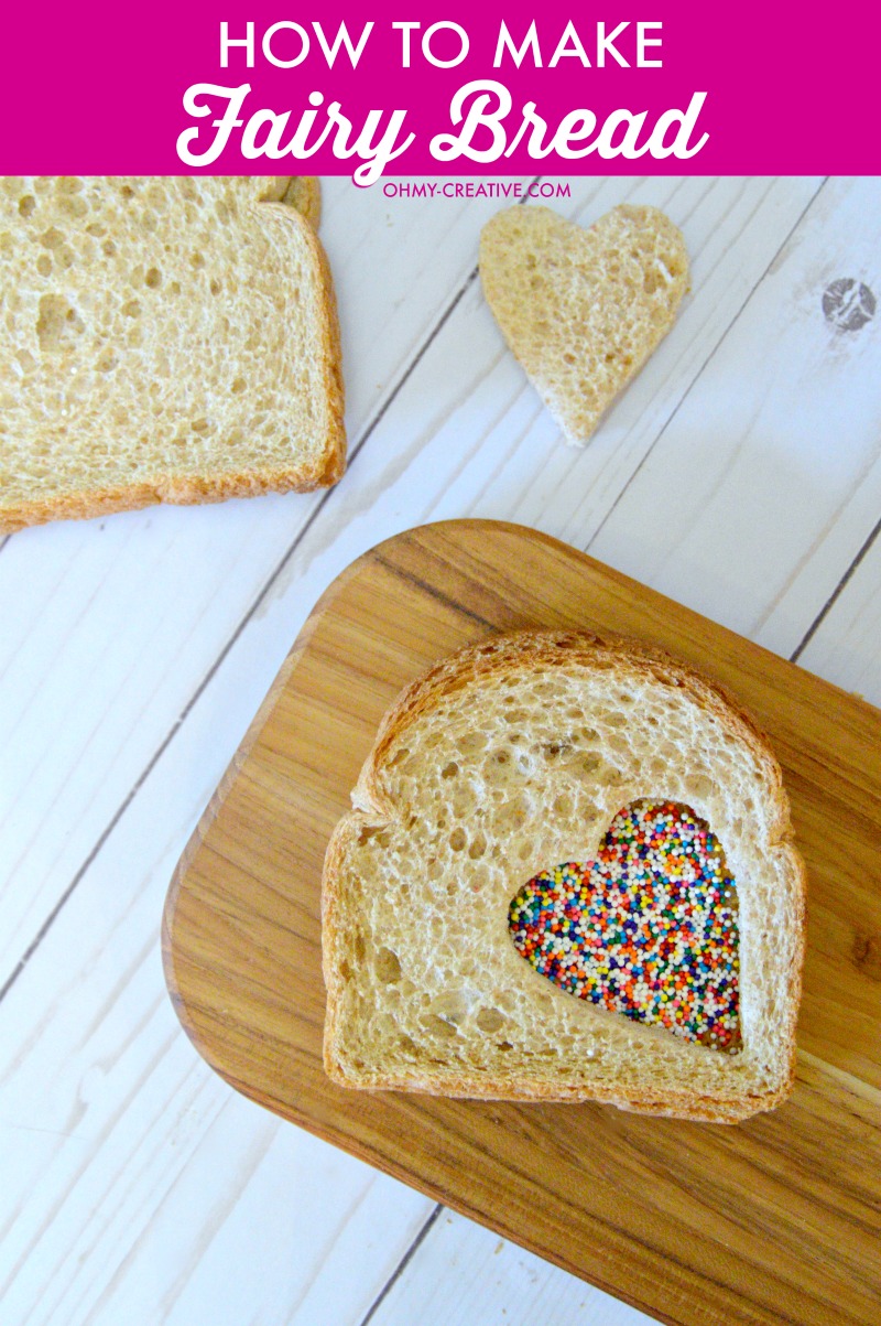 How to make Fairy Bread - a fun party treat for kids to eat. OHMY-CREATIVE.COM | Fairy Bread Recipe | Fairy Bread | Fairy Sandwich Kids Birthday Party | Kids Treat #fairybread #fairybreadrecipe #party #howtomakefairybread