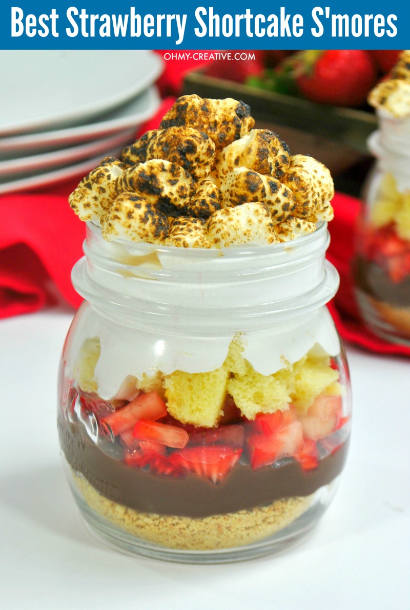 Best S’mores Strawberry Shortcake In A Jar