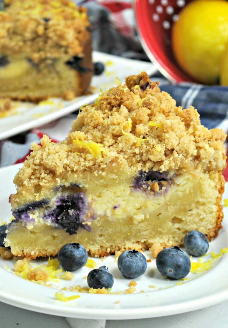 Ultimate Pressure Cooker Lemon Blueberry Cake Recipe With Cream Cheese Filling