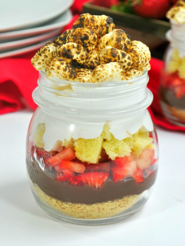 S’mores Strawberry Shortcake Jars Dessert