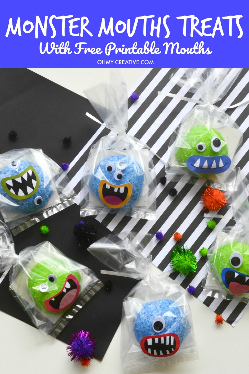 Halloween Monster Mouths Snowball Treats With Printable Mouths