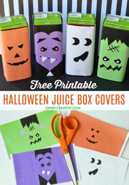 Cute Halloween Juice Box Covers Free Printable - Oh My Creative