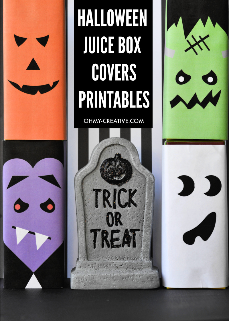 Cute Halloween Juice Box Covers Free Printable