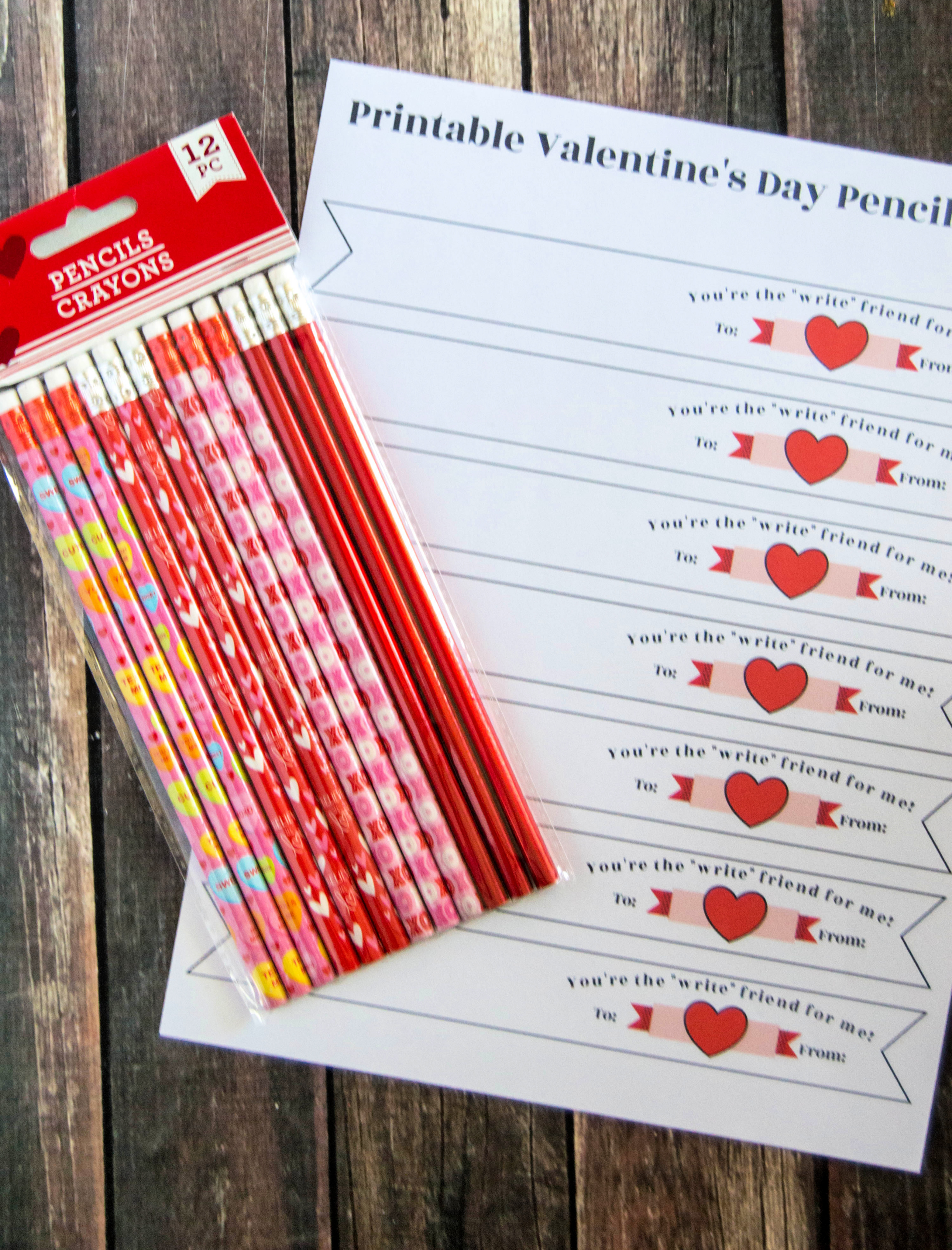 Valentine's Day Printable Pencil Banner - Oh My Creative