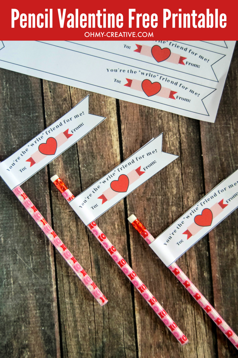 Free Pencil Valentine Printable Banner The Kids Will Love
