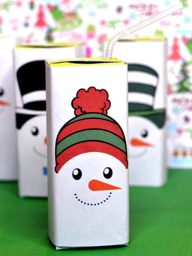 Printable Snowman Juice Boxes Craft
