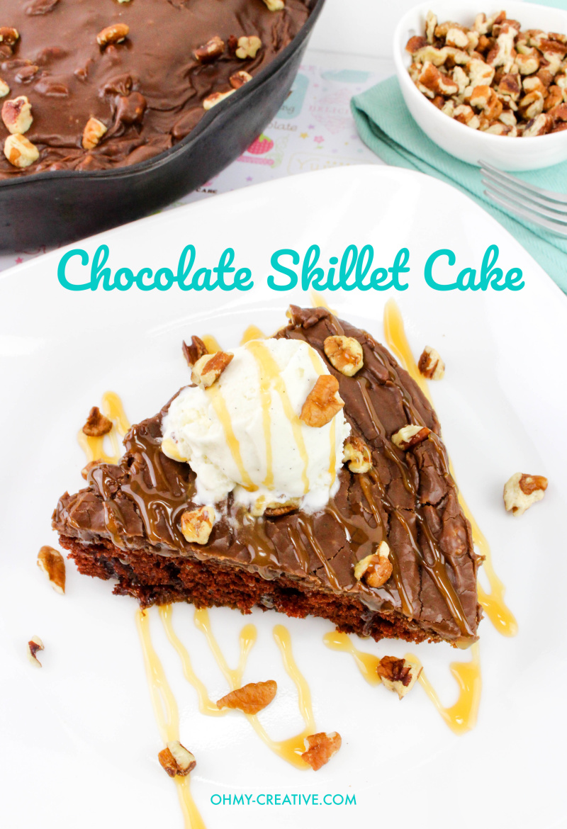 Warm Chocolate Skillet Cake With Pecans