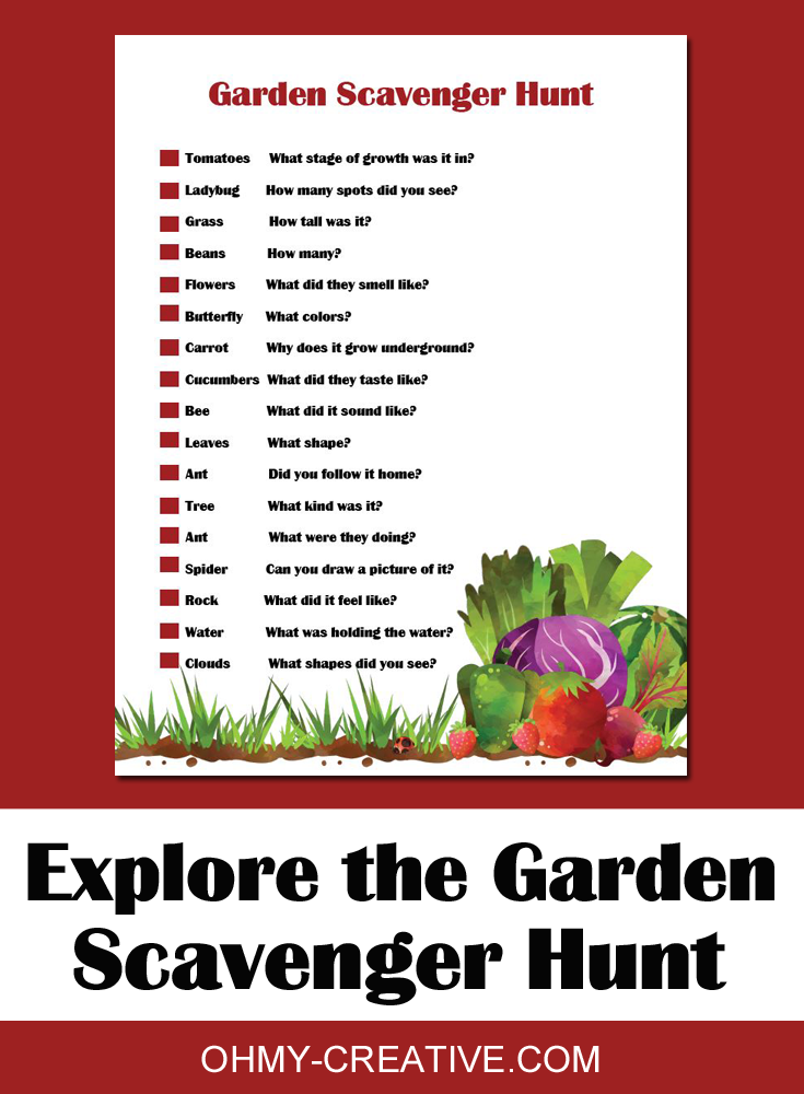 garden scavenger hunt pdf printable