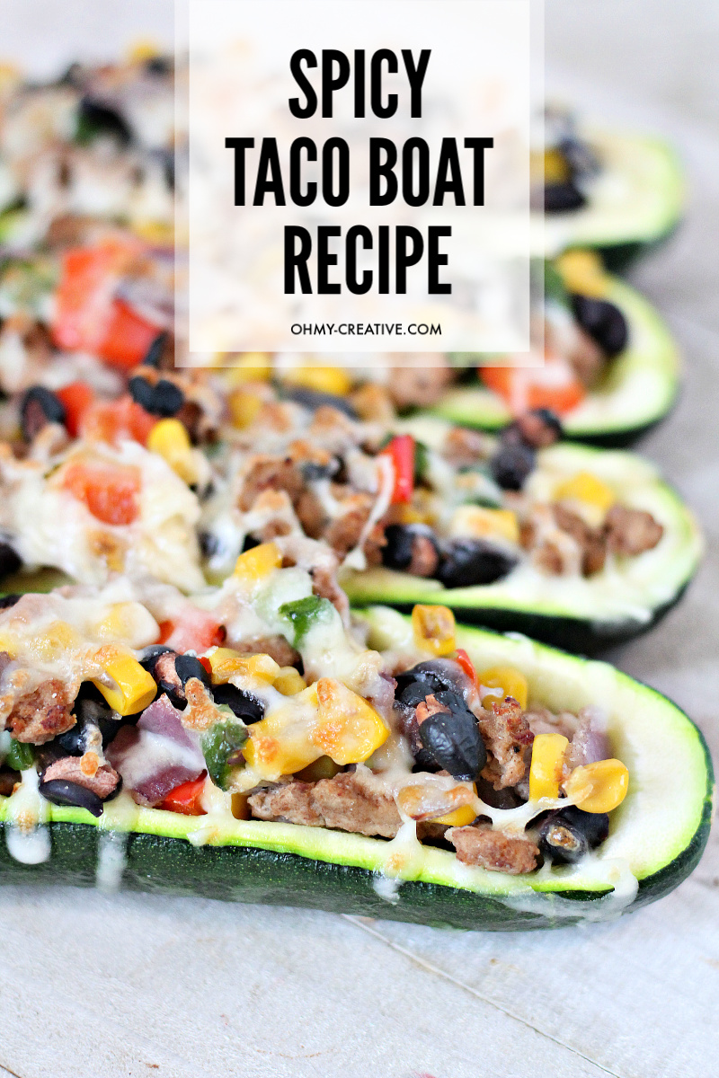 Spicy Zucchini Taco Boat Recipe