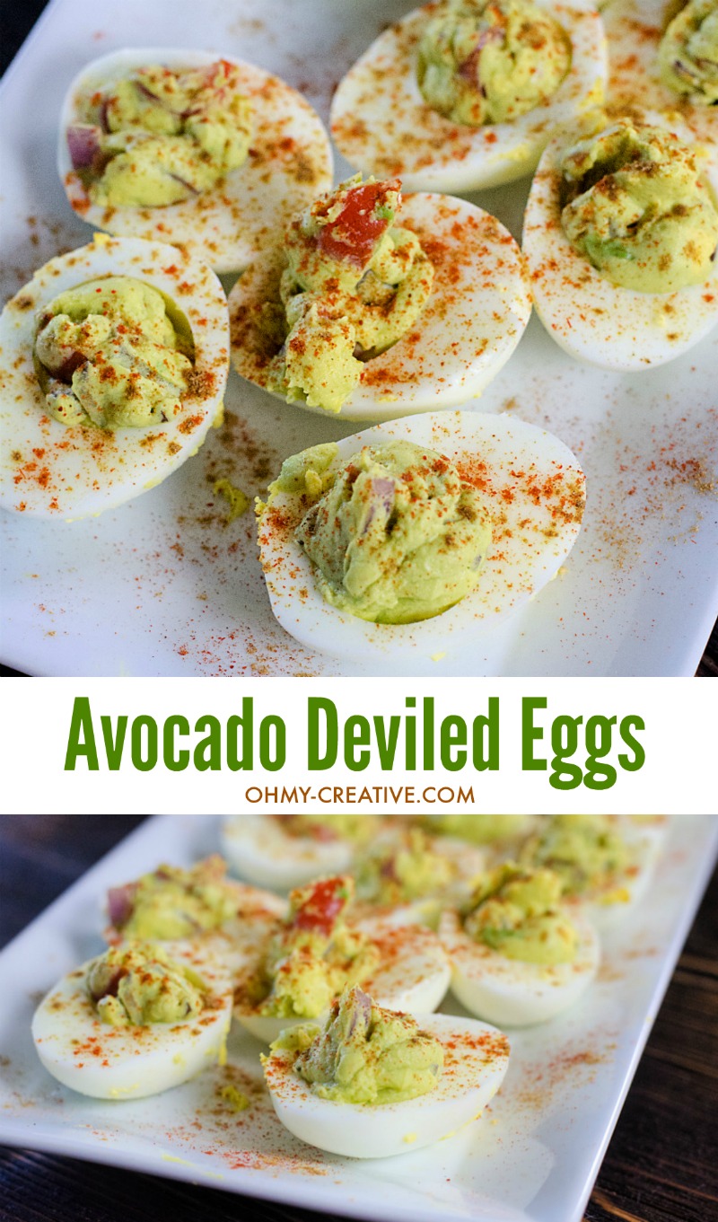 avocado deviled egg recipe that has guacamole ingredients 