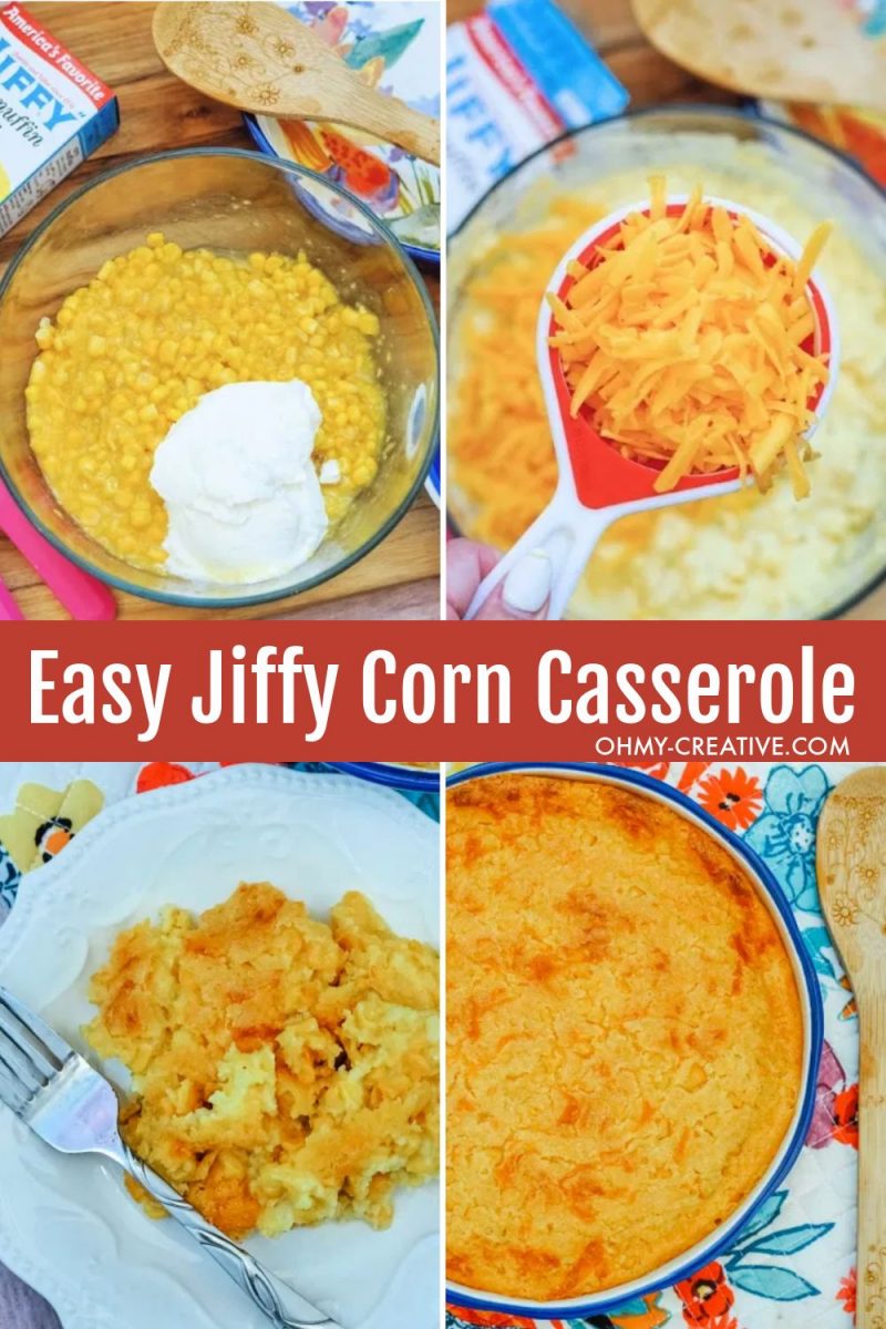 Easy step by step instructions to make corn casserole with Jiffy. Perfect for weeknight meals or a holiday side dish.