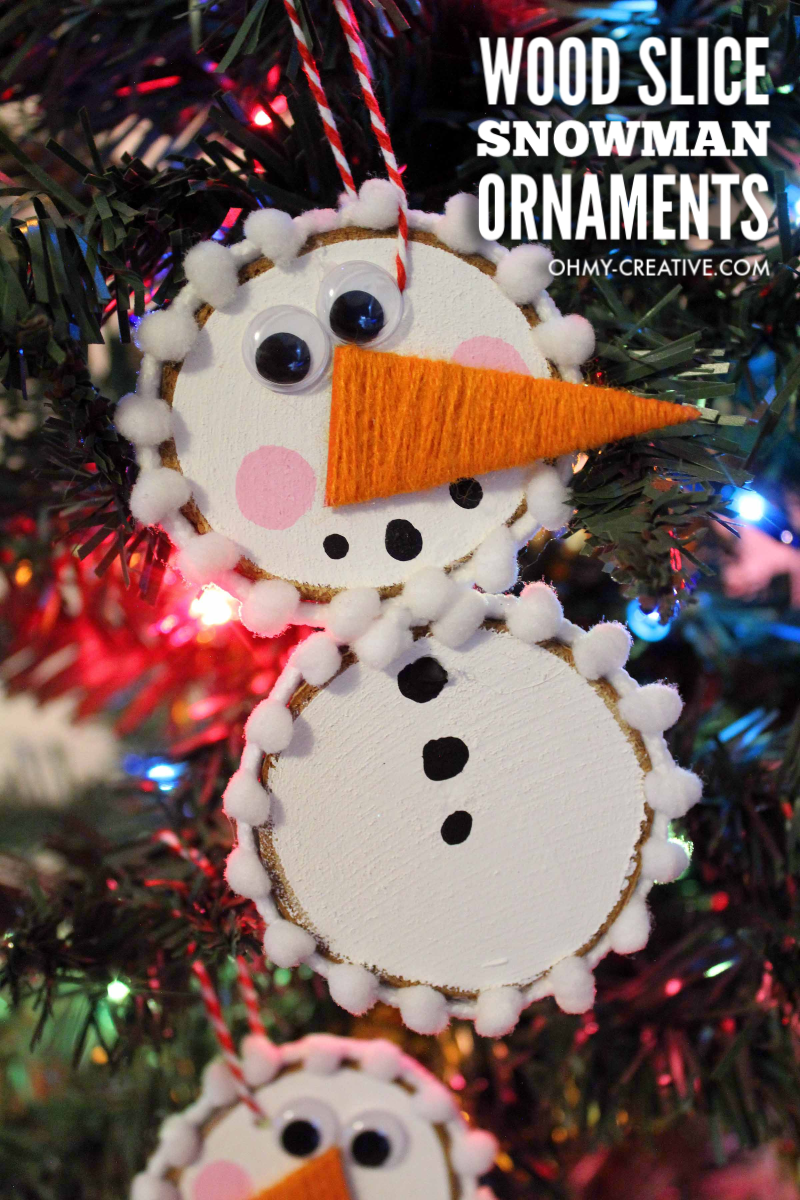 How To Make Wood Slice Snowman Ornaments