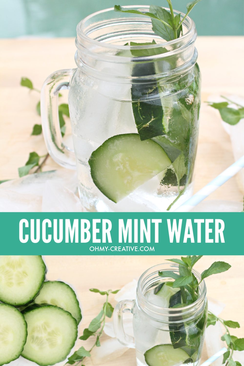 Cucumber Water with Mint and lots of ice