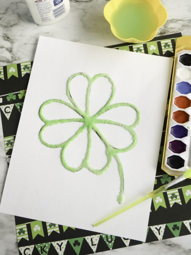 St. Patrick’s Day Craft: Raised Salt Painting