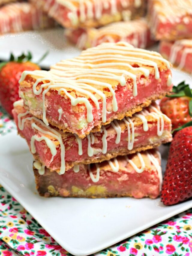 Strawberry Cake Mix Cookie Bars