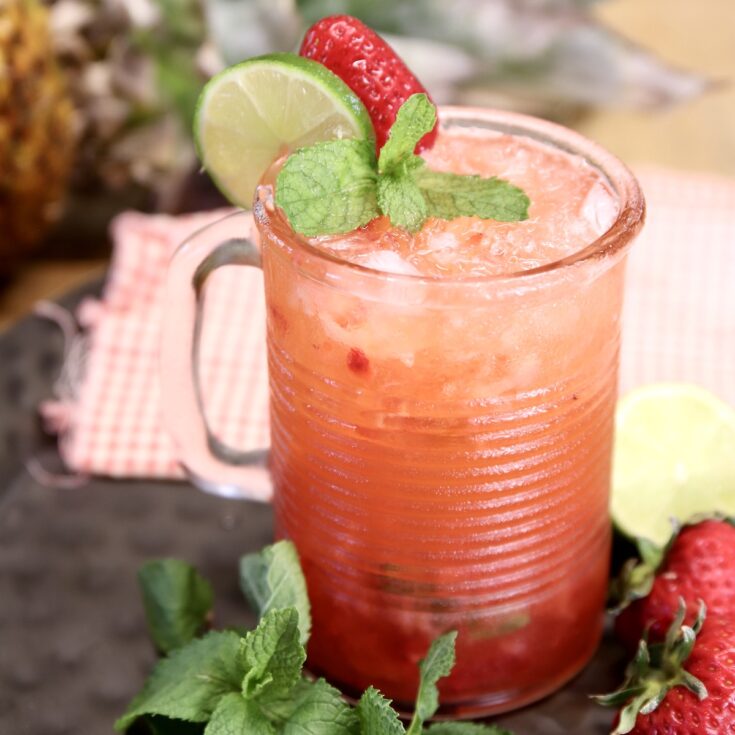 Image for Strawberry Pineapple Mojito {Rum Cocktail}