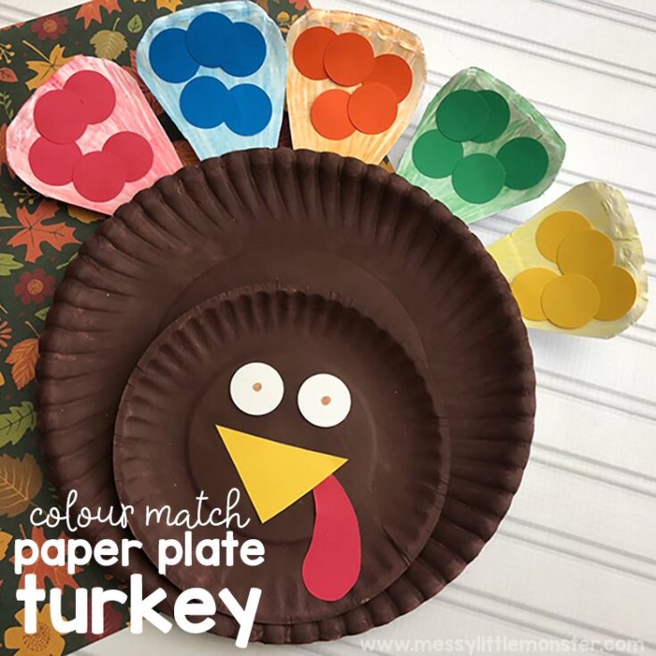 Image for Color Match Paper Plate Turkey Craft for Toddlers