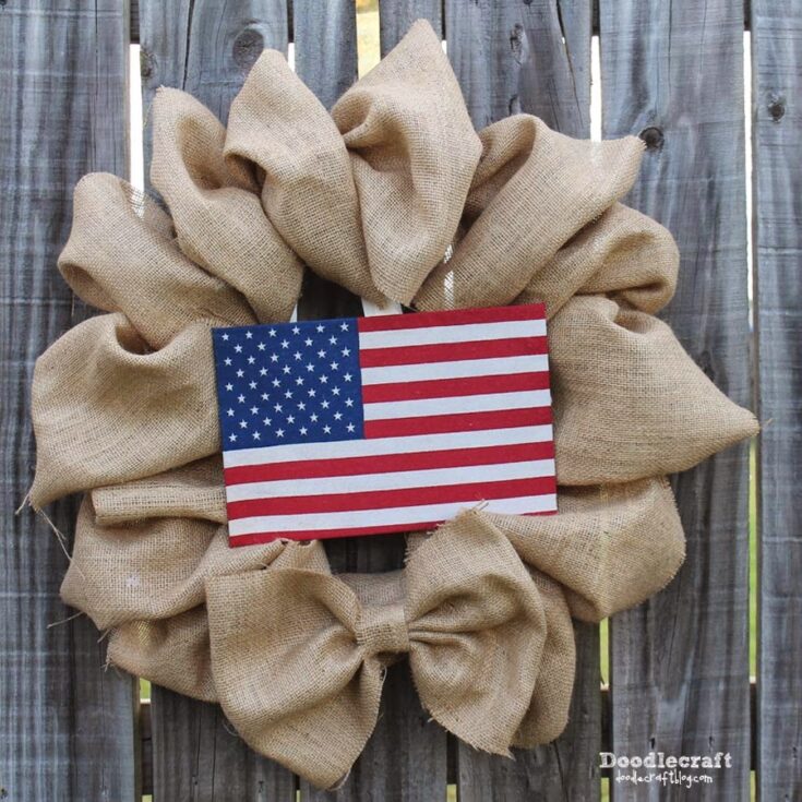 Image for Burlap Flag Wreath!