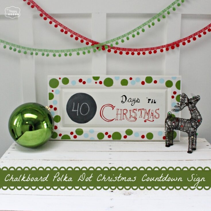 Image for DIY Chalkboard Polka Dot Christmas Countdown Sign {from an old cabinet door}
