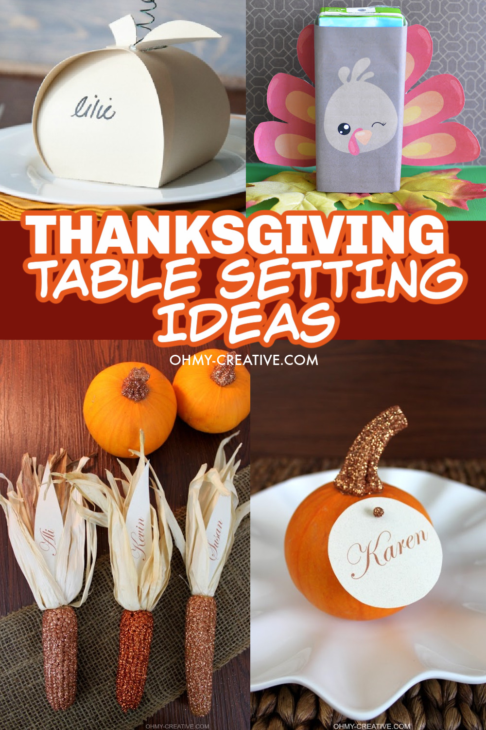 A collage of Thanksgiving Table Setting Ideas!