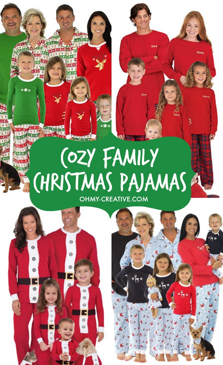 A collage of matching family Christmas Pajamas – over 100 styles.