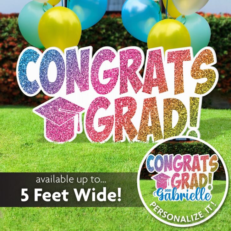 Image for Glitter Grad Yard Sign