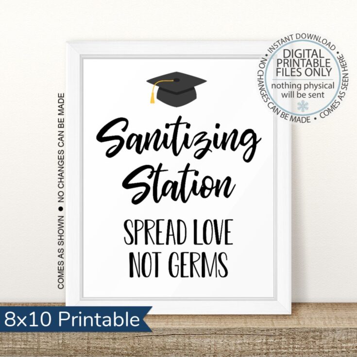 Image for PRINTABLE Graduation Sanitizing Station Sign 