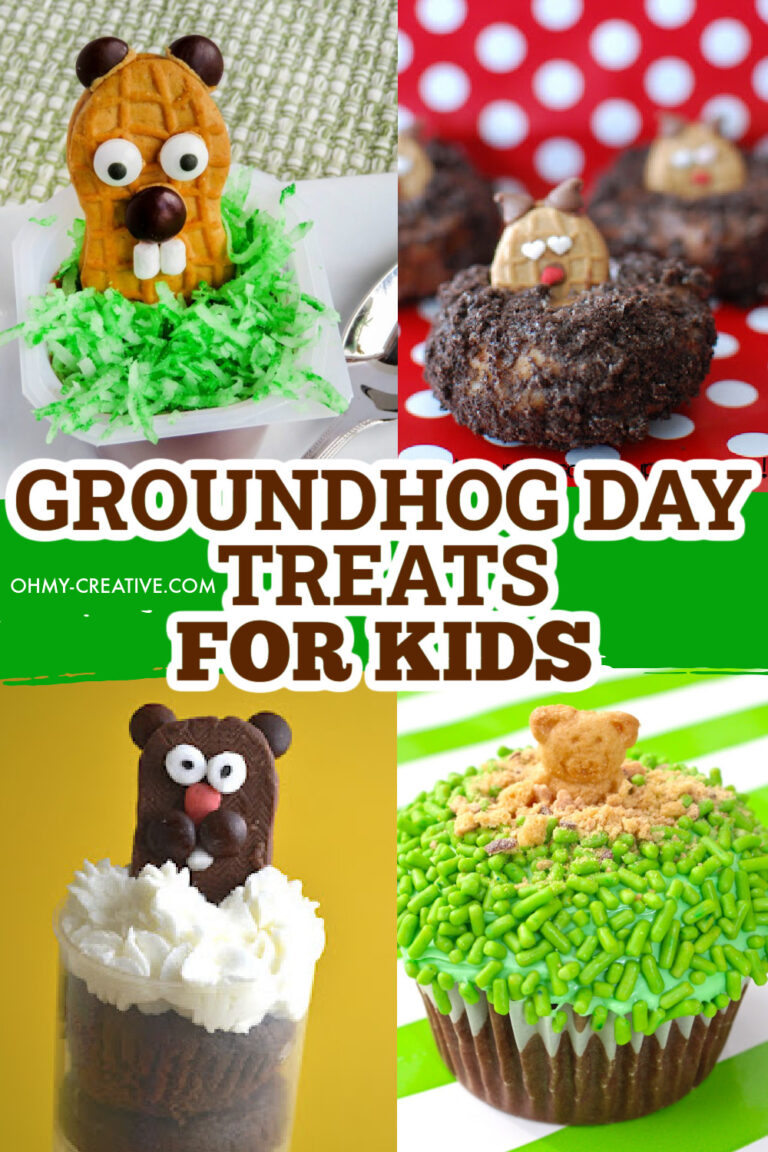 A collage of Groundhog Day Treats and desserts.