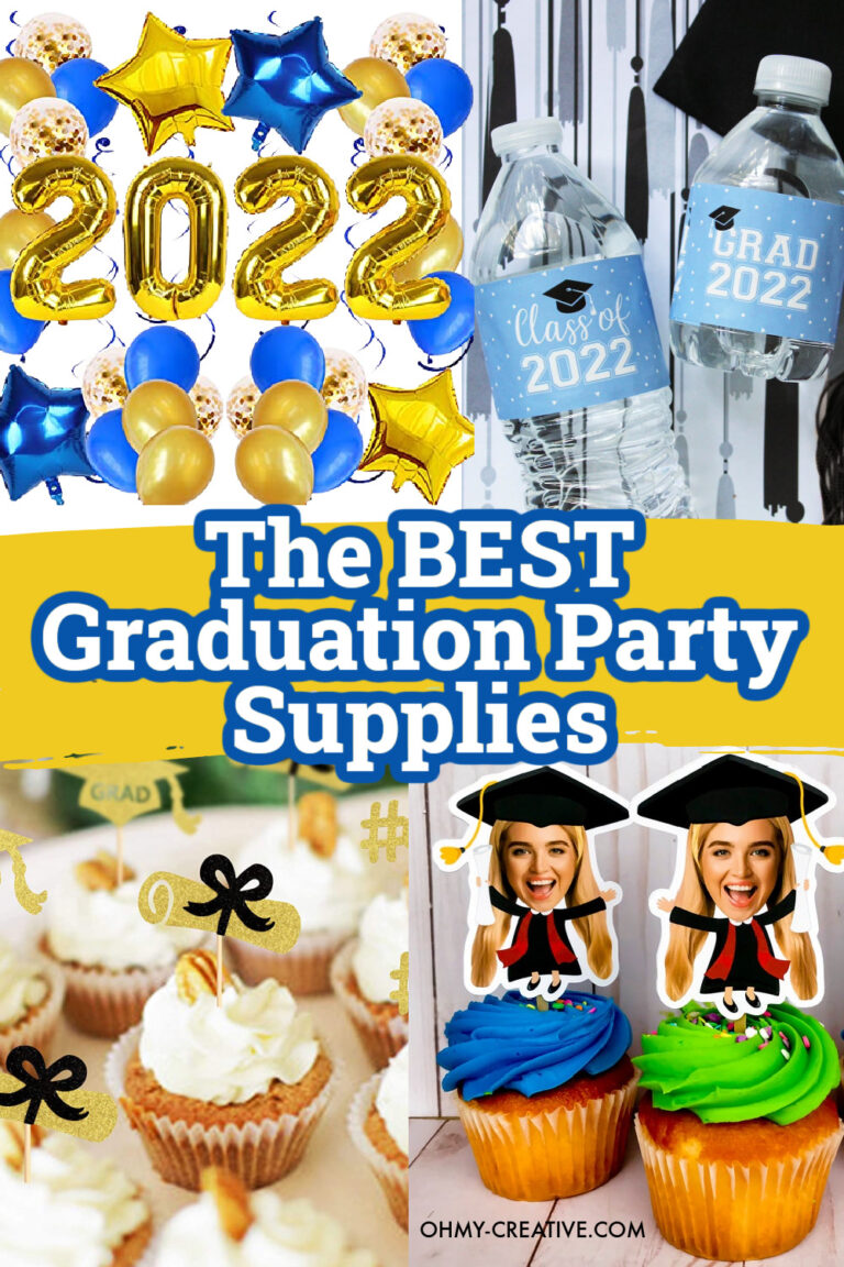 A collage of the best graduation party supplies to throw and epic graduation party!