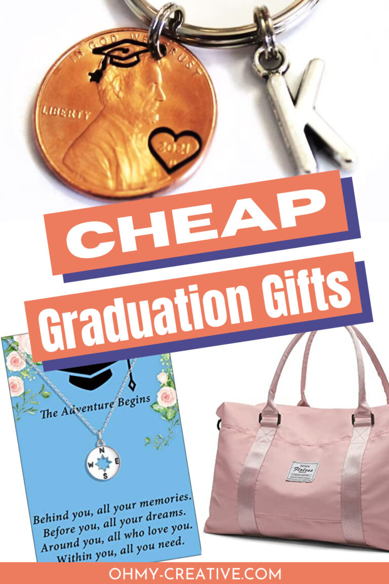 A collage of cheap graduation gifts that won't break the bank.