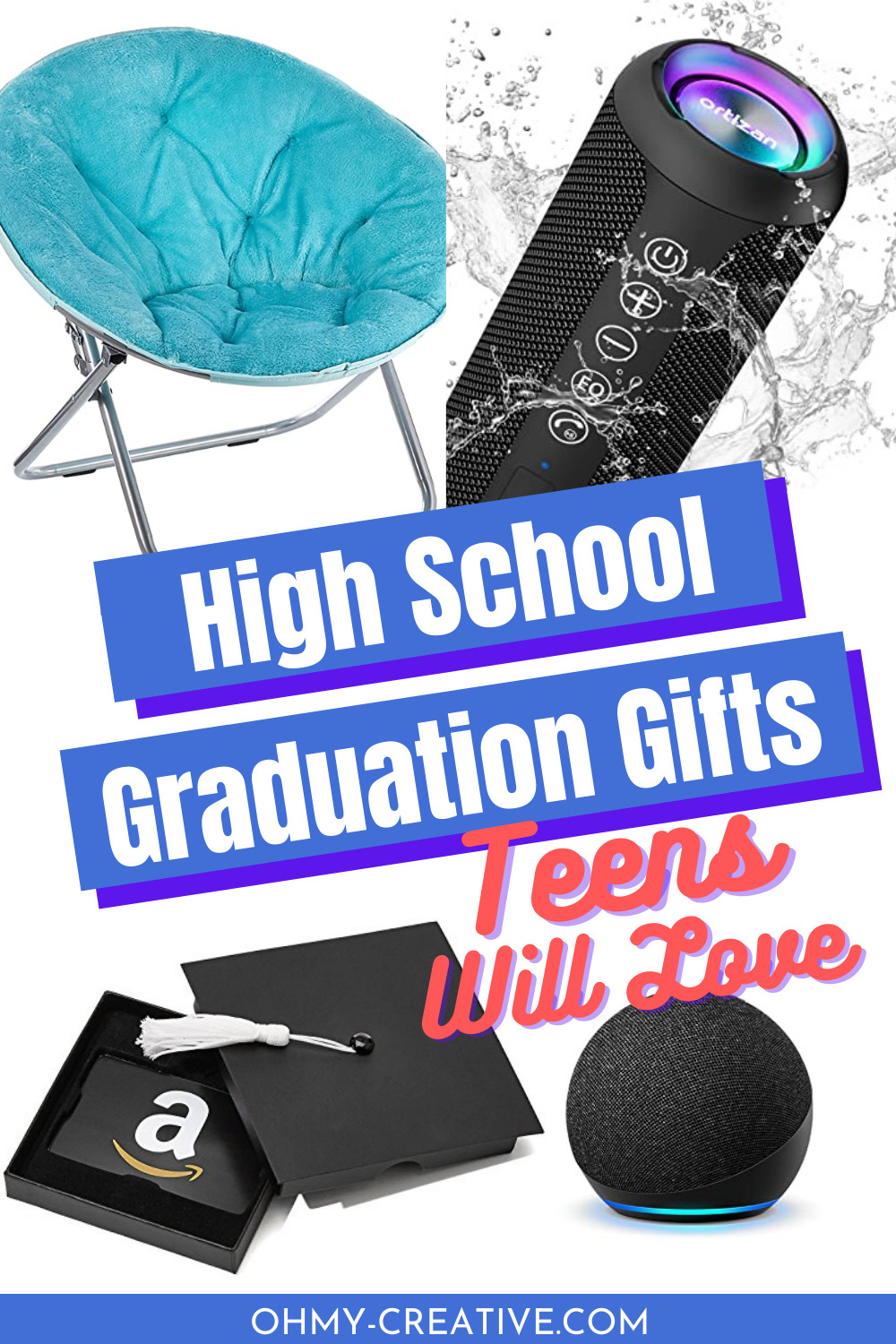 A collage of great high school graduation gifts for teens