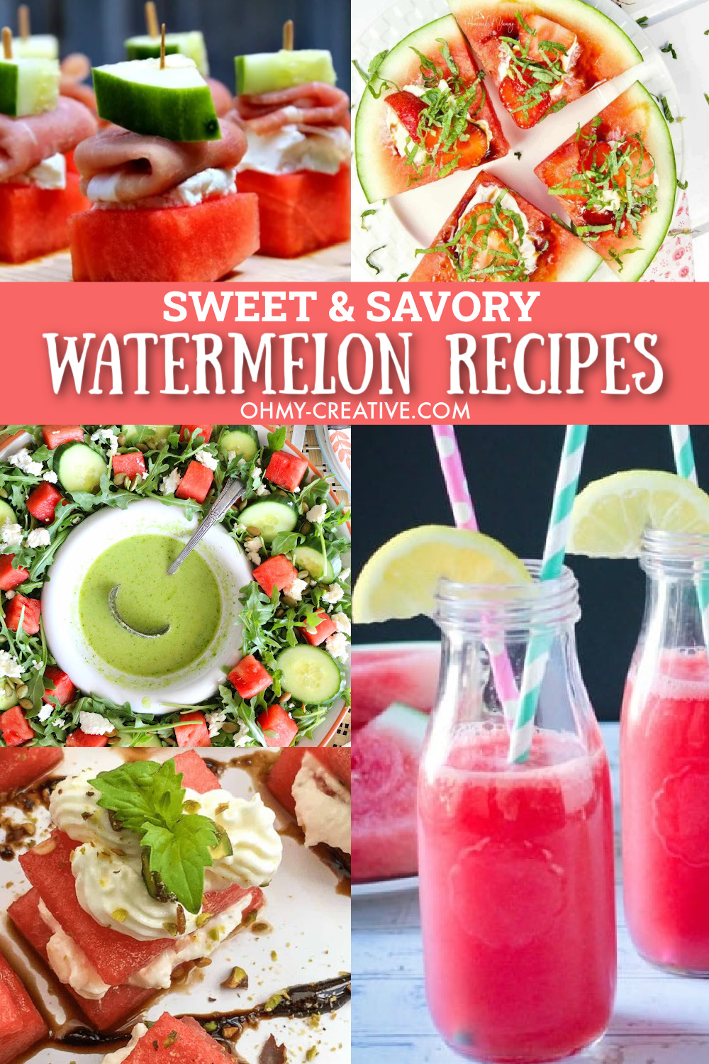 Here is a great collection of sweet and savory watermelon recipes to enjoy all summer long!
