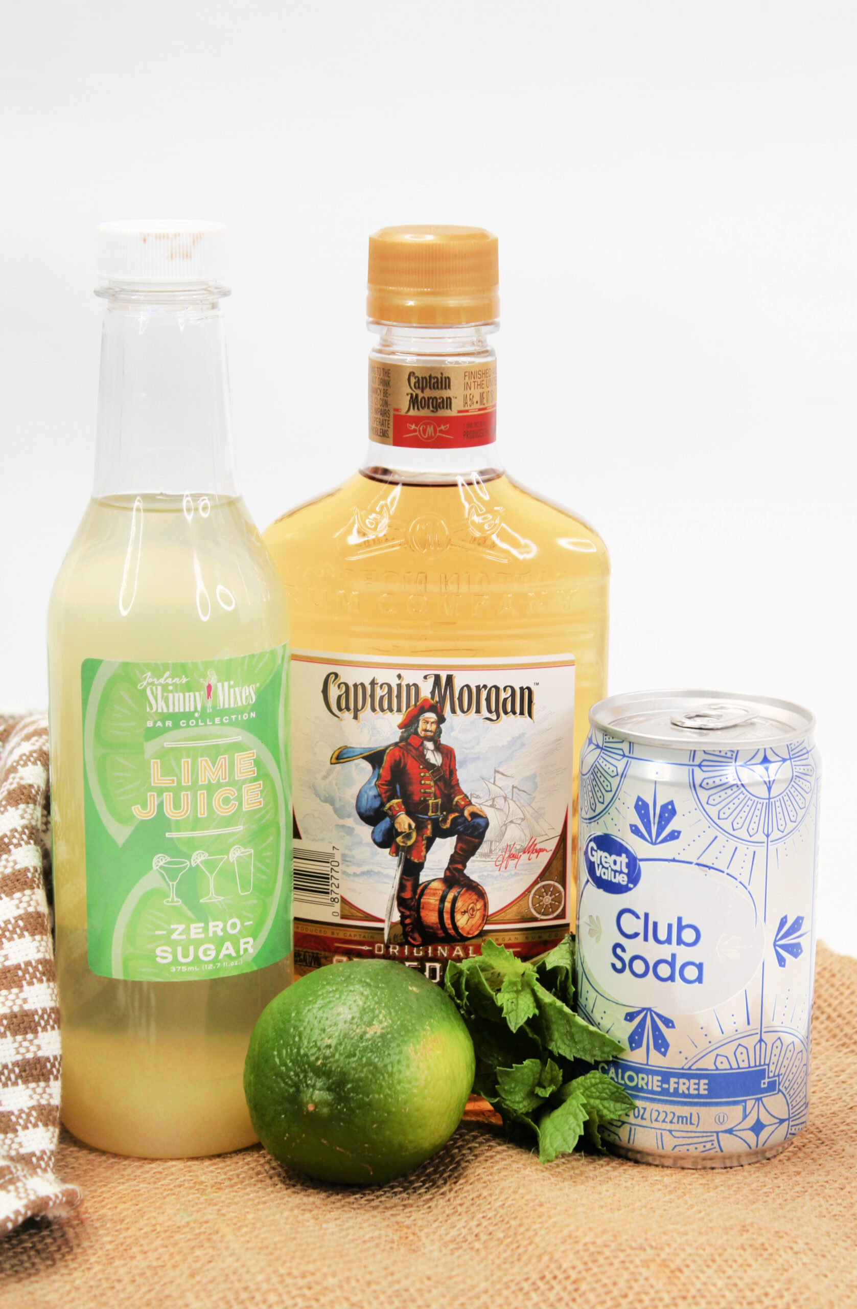 Ingredients to make a Dirty Mojito Cocktail. 