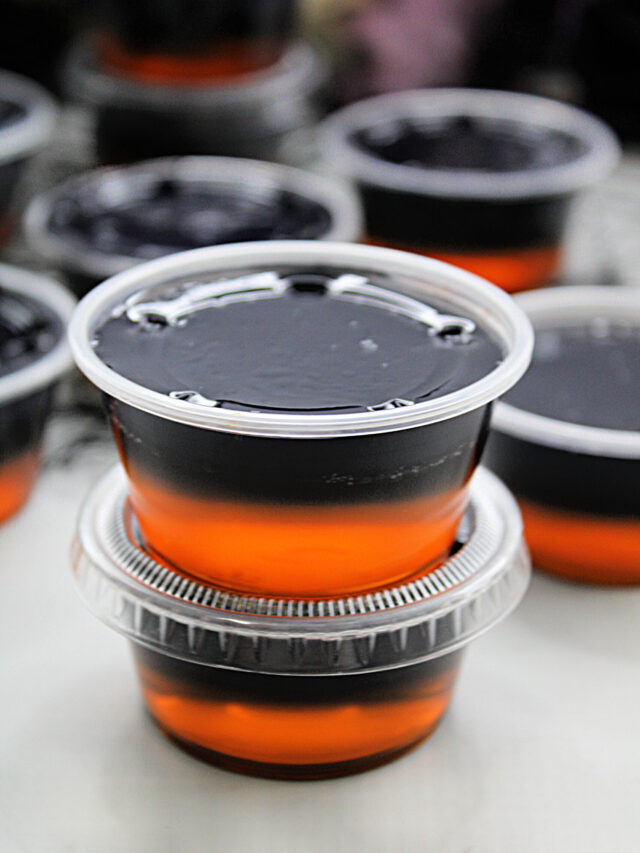 Orange And Black Halloween Jello Shots