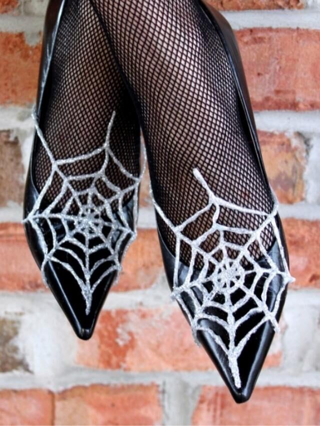 DIY Spider Web Shoes