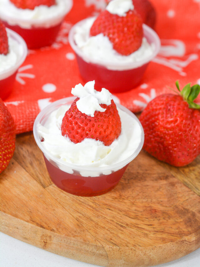 Santa Hat Strawberry Jello Shots