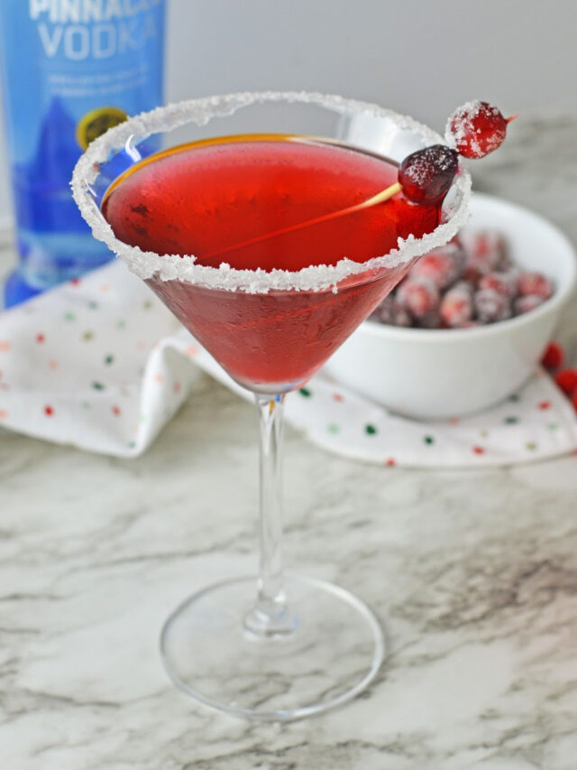 Cranberry Christmas Martini Cocktail