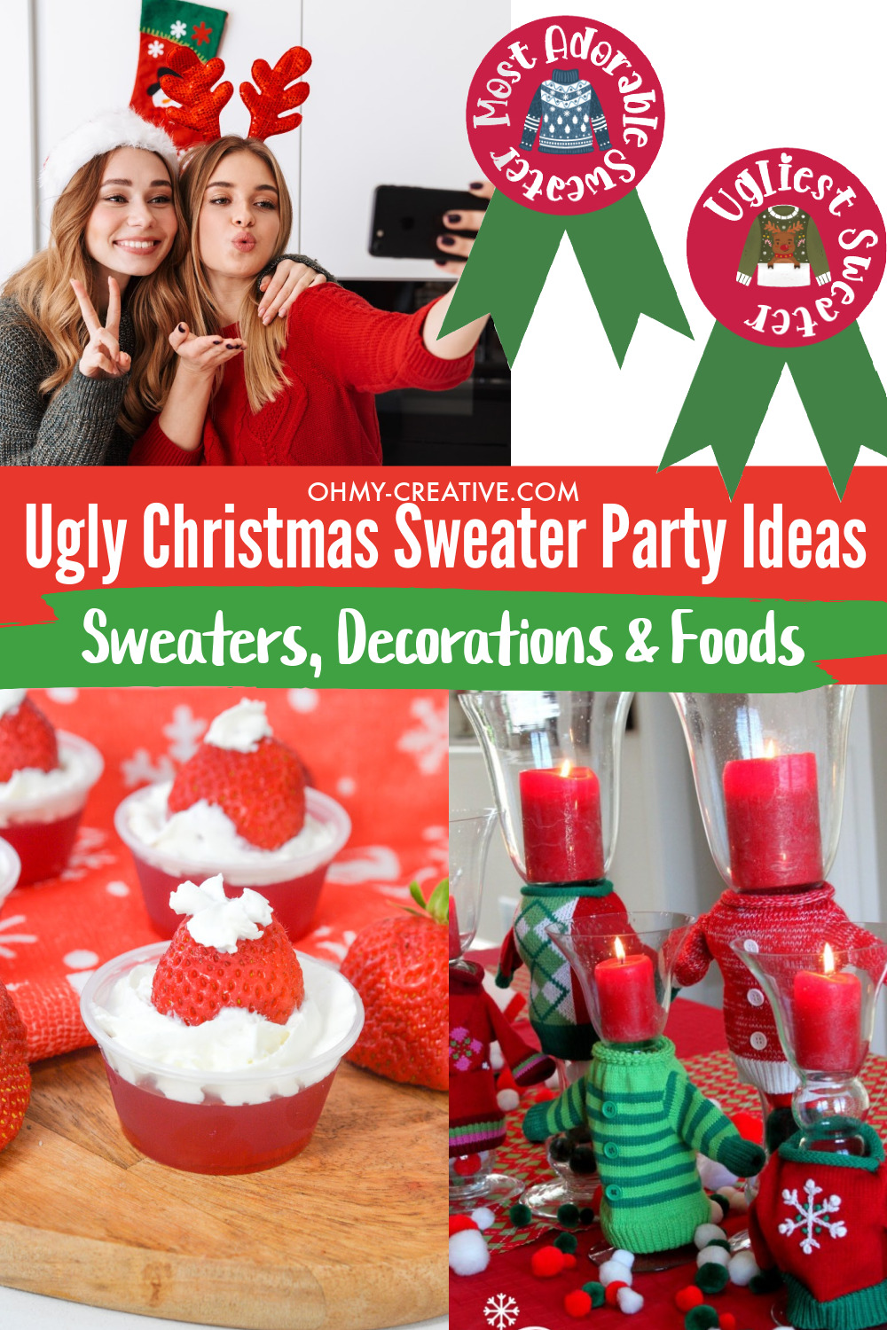 Ugly Christmas Sweater party ideas and printables.