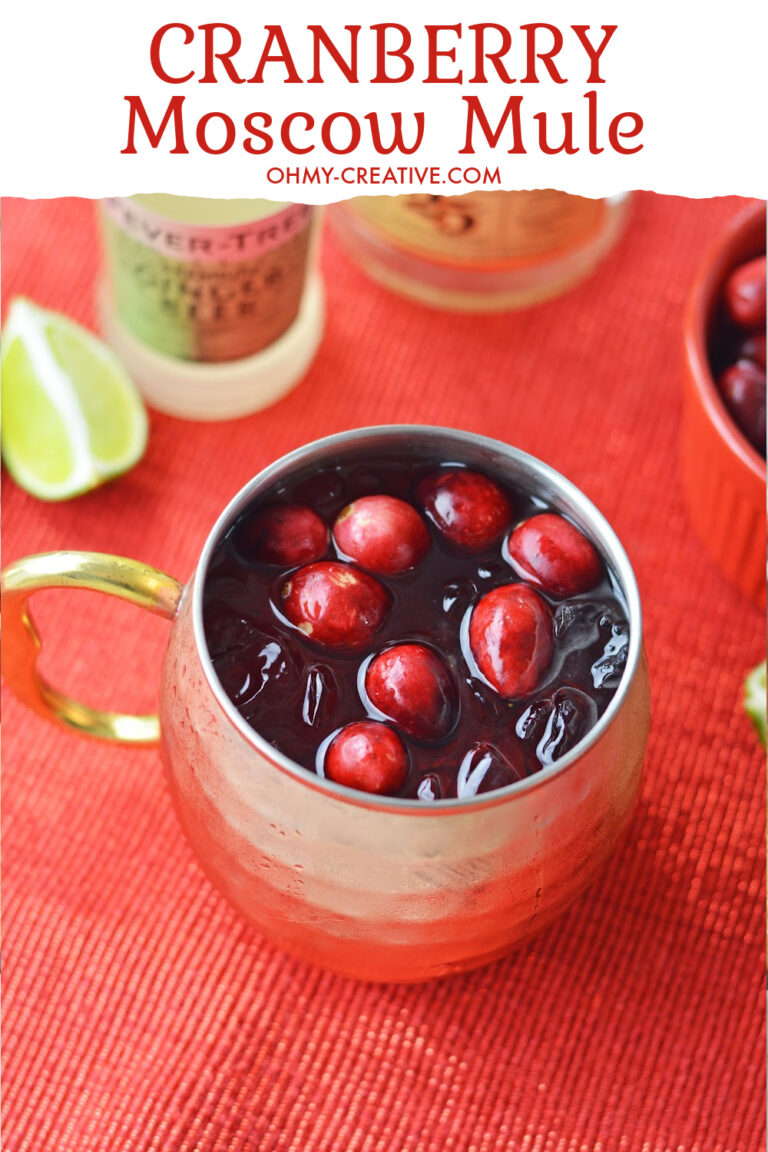 This cranberry Moscow mule is a twist on the classic moscow mule for Christmas.