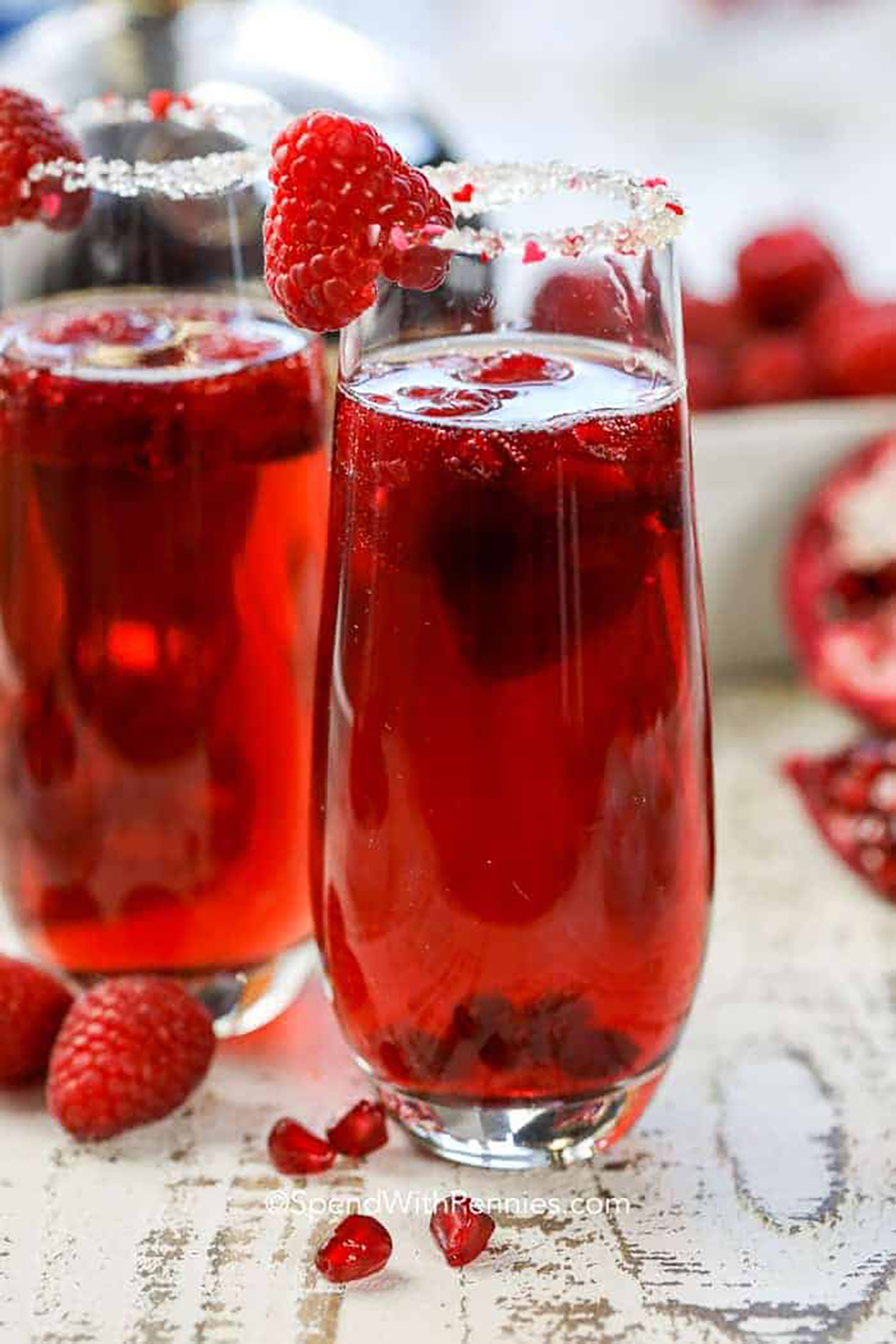 Light Raspberry Mocktails Valentine's Day Mocktails - Oh My Creative