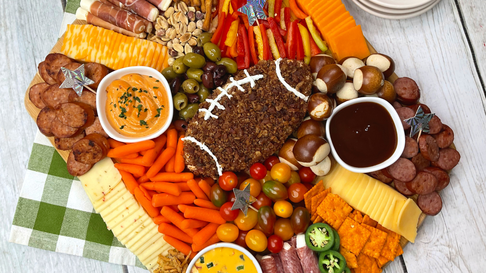 Game Day Football Charcuterie Board - Oh My Creative