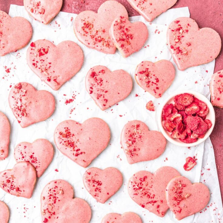 Image for Heart Shaped Strawberry Shortbread Cookies