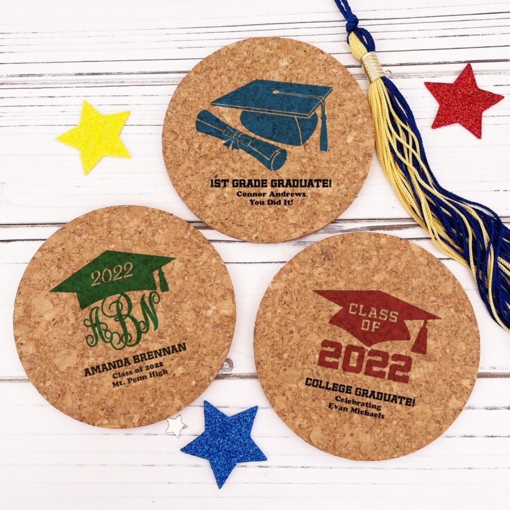 Image for Personalized Graduation Cork Coasters 