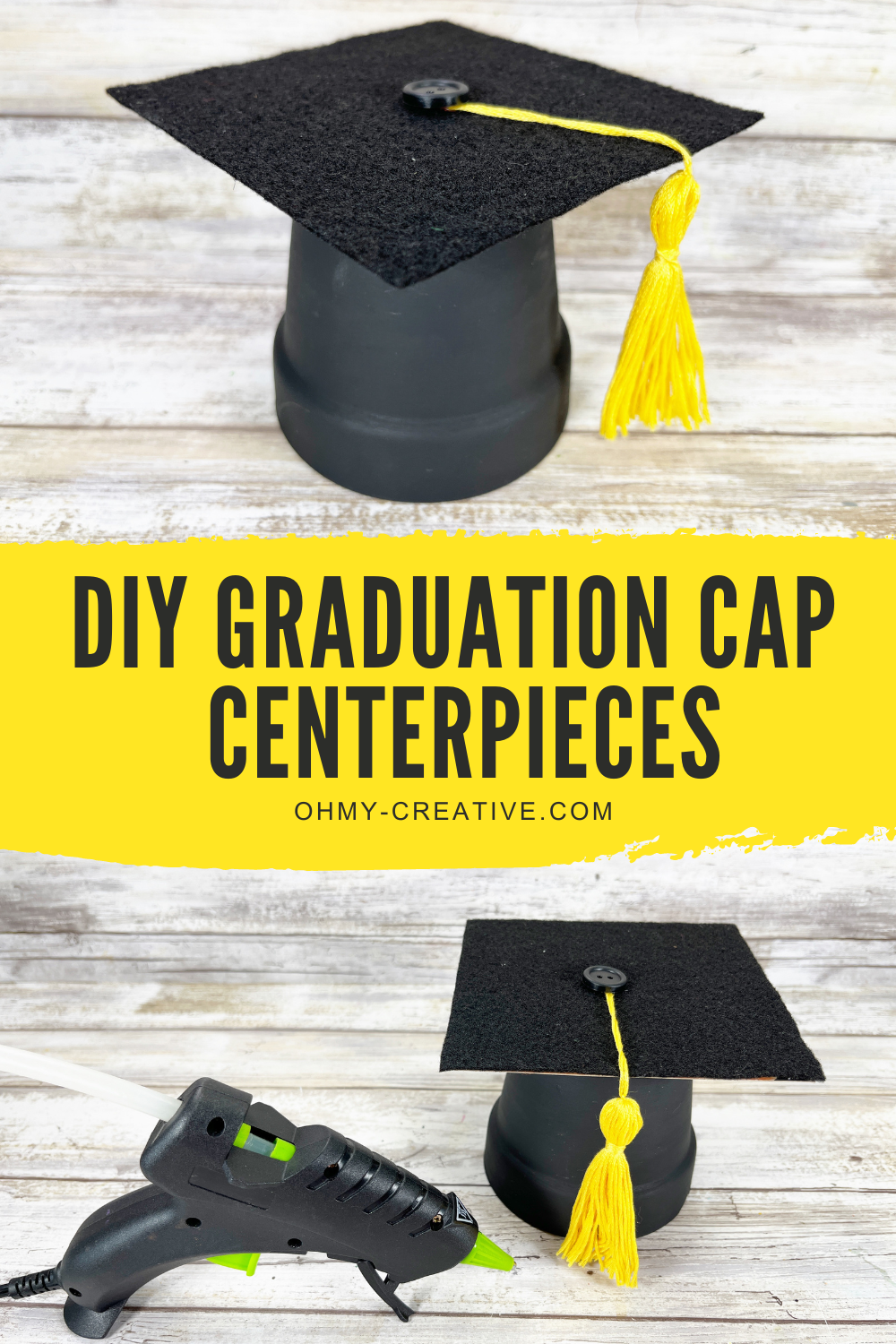 DIY Graduation Cap Centerpieces