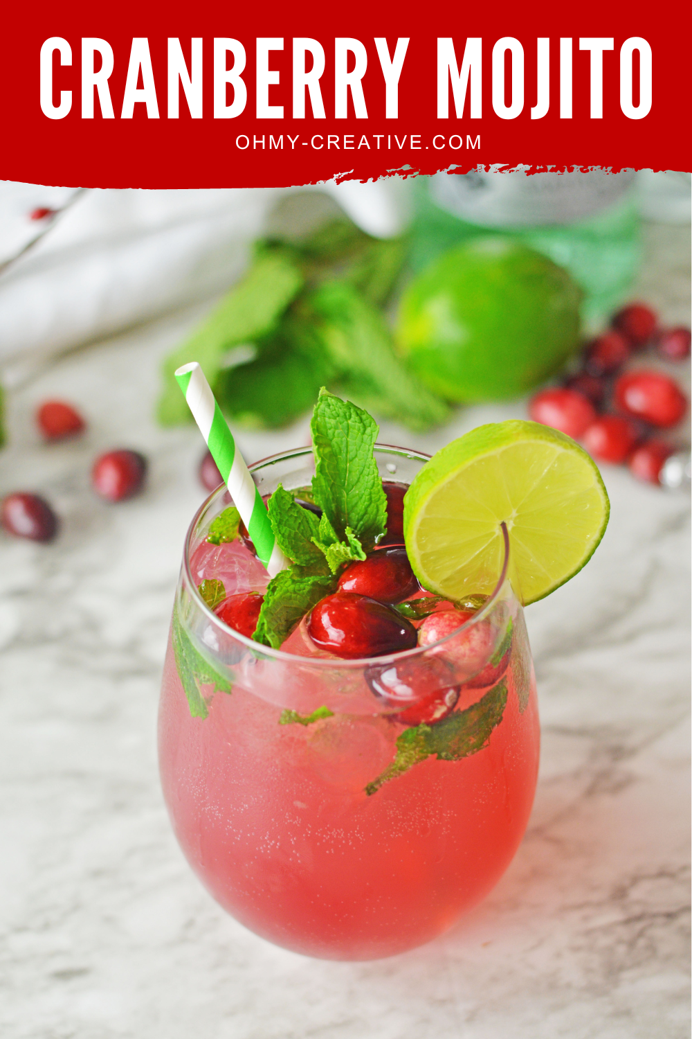 Festive Cranberry Mojito Recipe
